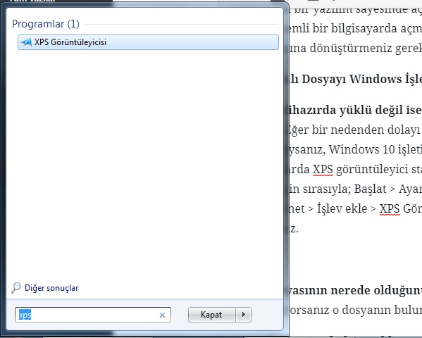XPS Uzantılı Dosya Nasıl Açılır